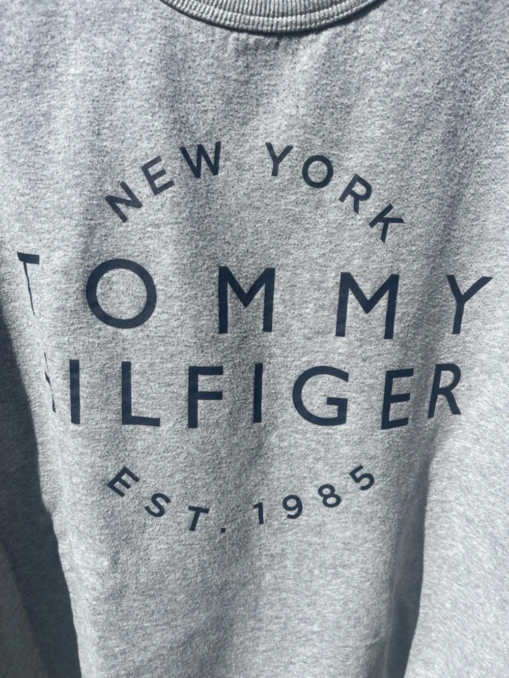 Tommy Hilfiger Men’s Crewneck Sweatshirt, Heather Gray w/ NY TH graphic, XXL